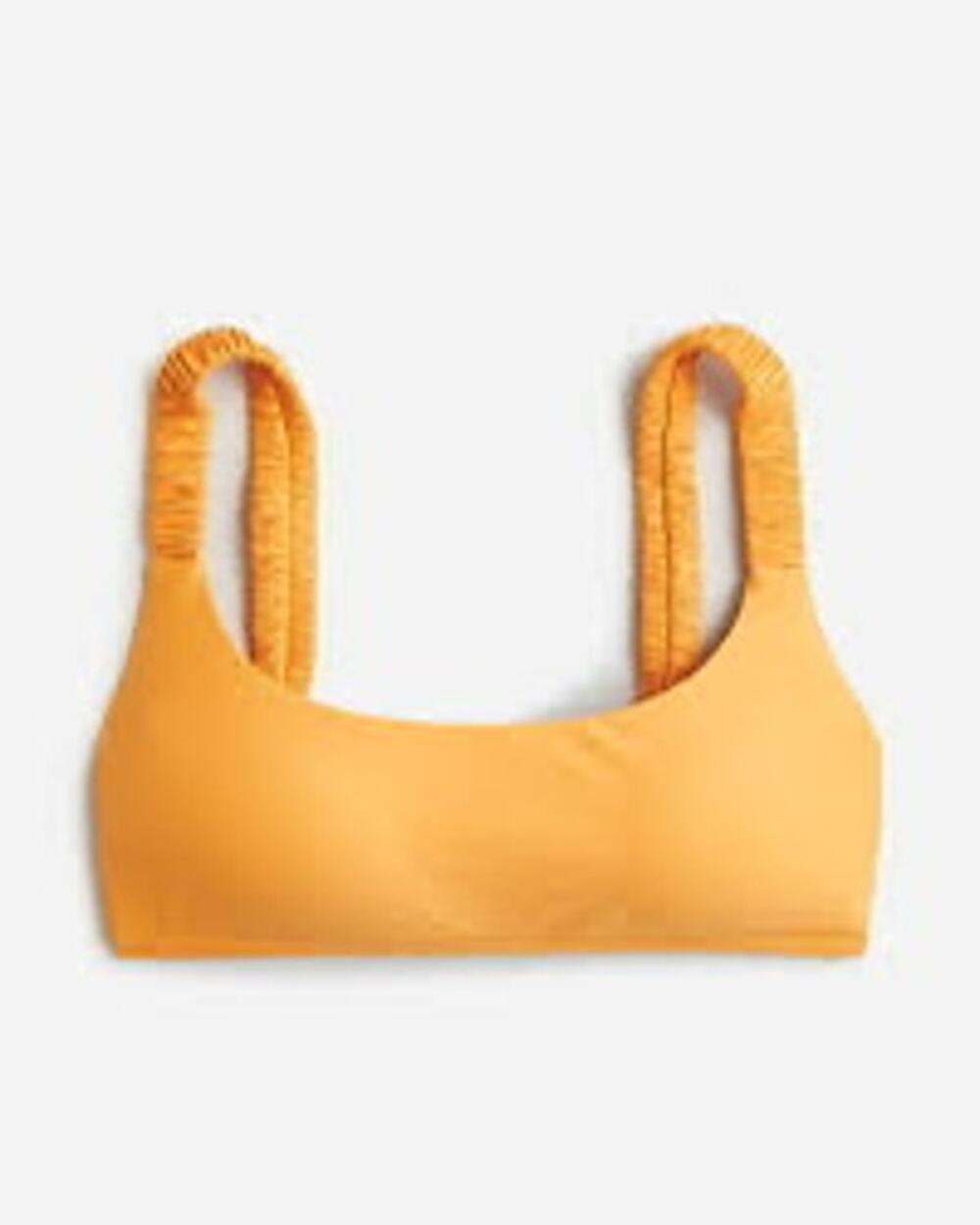 J. Crew Orange Yellow Scrunchie-Strap Squareneck Bikini Top Size XL